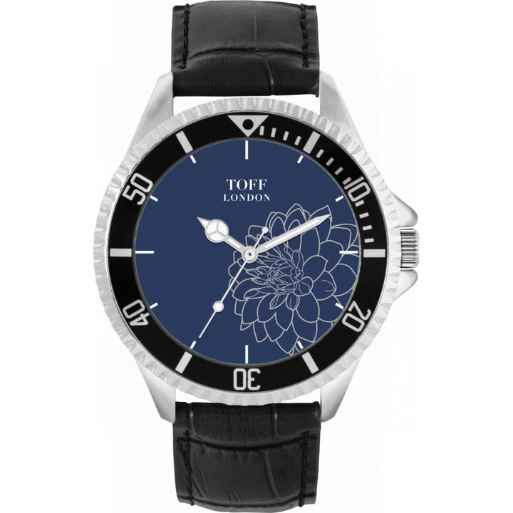 Mens Grey Dahlia Flower Watch