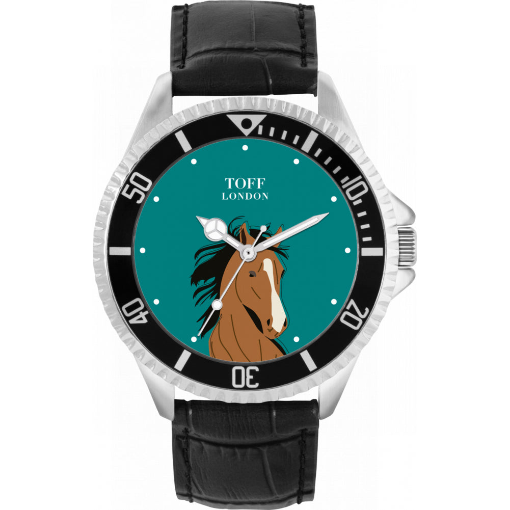 Mens Brown Arabian Horse Watch