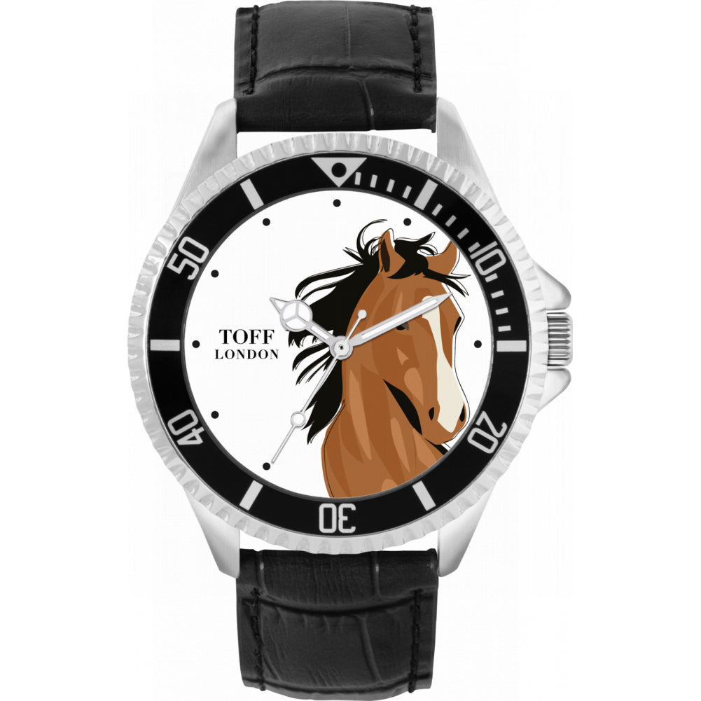 Mens Brown Arabian Horse Watch