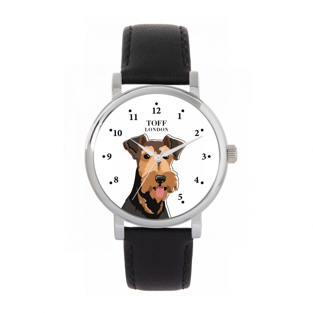 Ladies Airedale Terrier Dog Head Watch