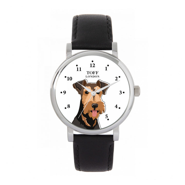 Ladies Airedale Terrier Dog Head Watch