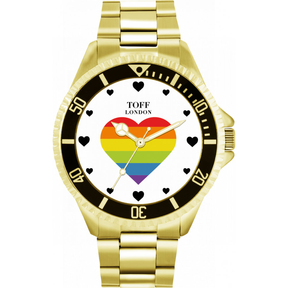 42mm Pride Rainbow Heart Batons Watch