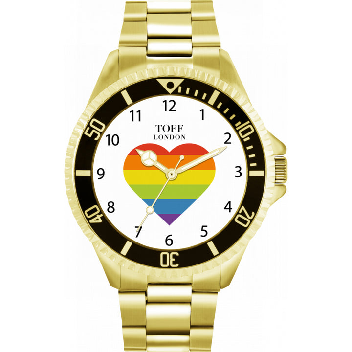 42mm Pride Rainbow Heart Batons Watch