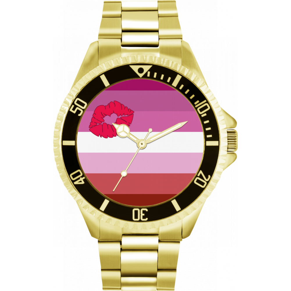 42mm Pride Lipstick Lesbian Flag Watch