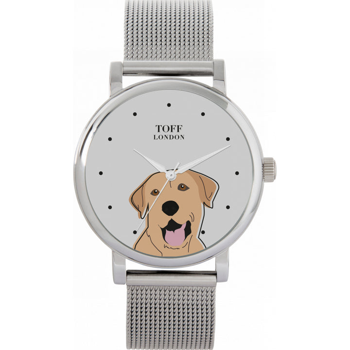 Ladies Beige Labrador Retriever Dog Head Watch