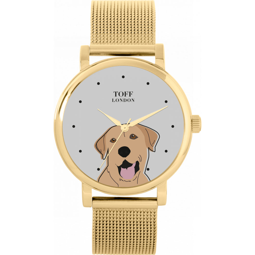Ladies Beige Labrador Retriever Dog Head Watch