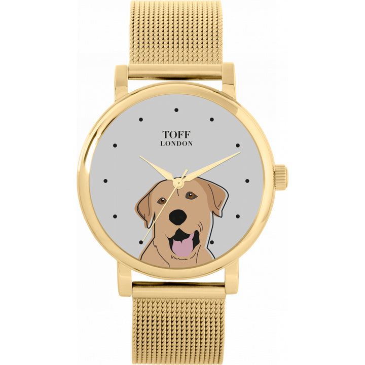 Ladies Beige Labrador Retriever Dog Head Watch