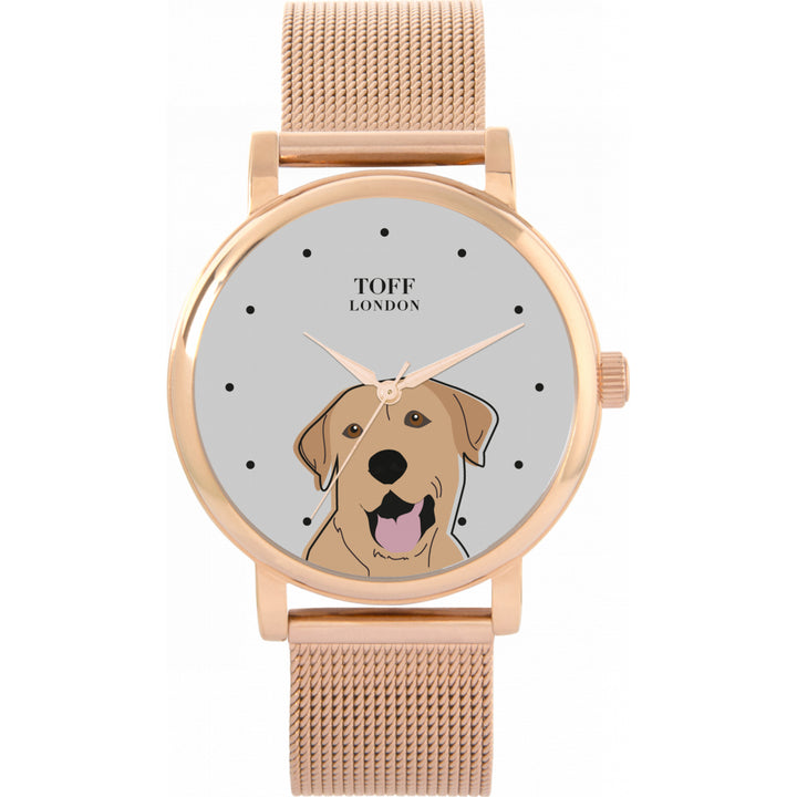 Ladies Beige Labrador Retriever Dog Head Watch