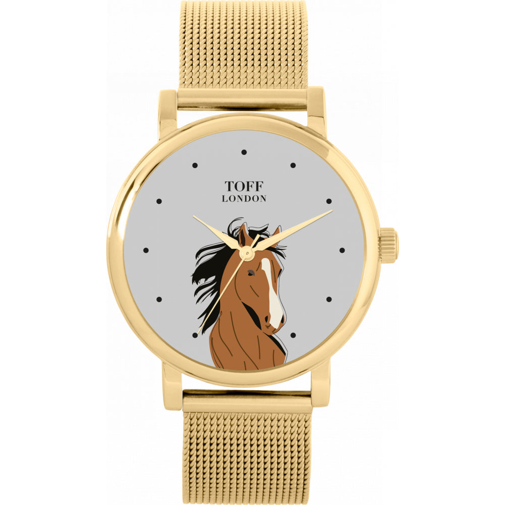 Ladies Brown Arabian Horse Head Watch