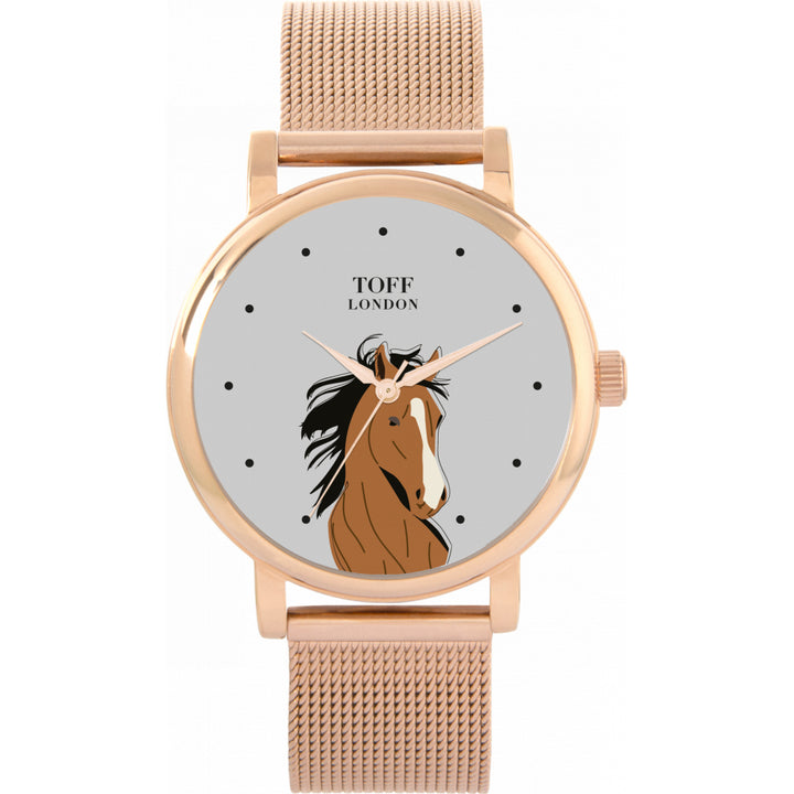 Ladies Brown Arabian Horse Head Watch