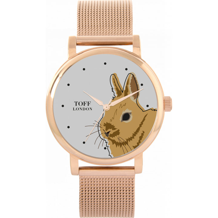 Ladies Brown Netherland Dwarf Rabbit Head Watch
