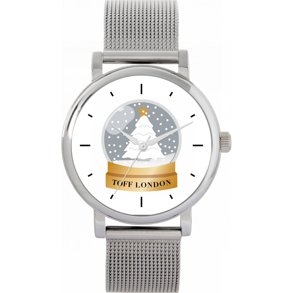 Ladies Christmas Snow Globe Watch