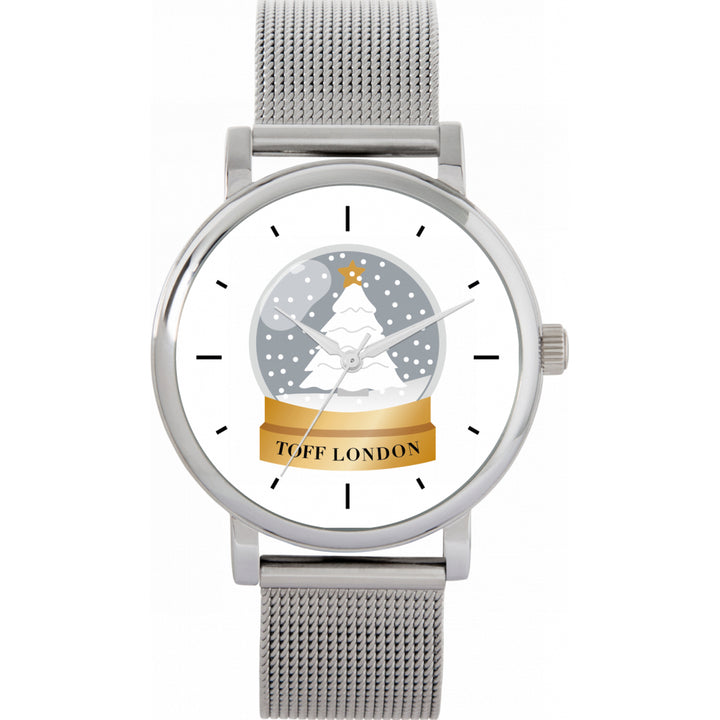 Ladies Christmas Snow Globe Watch