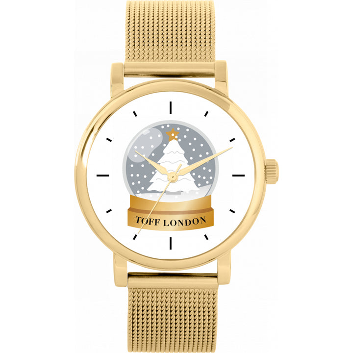 Ladies Christmas Snow Globe Watch