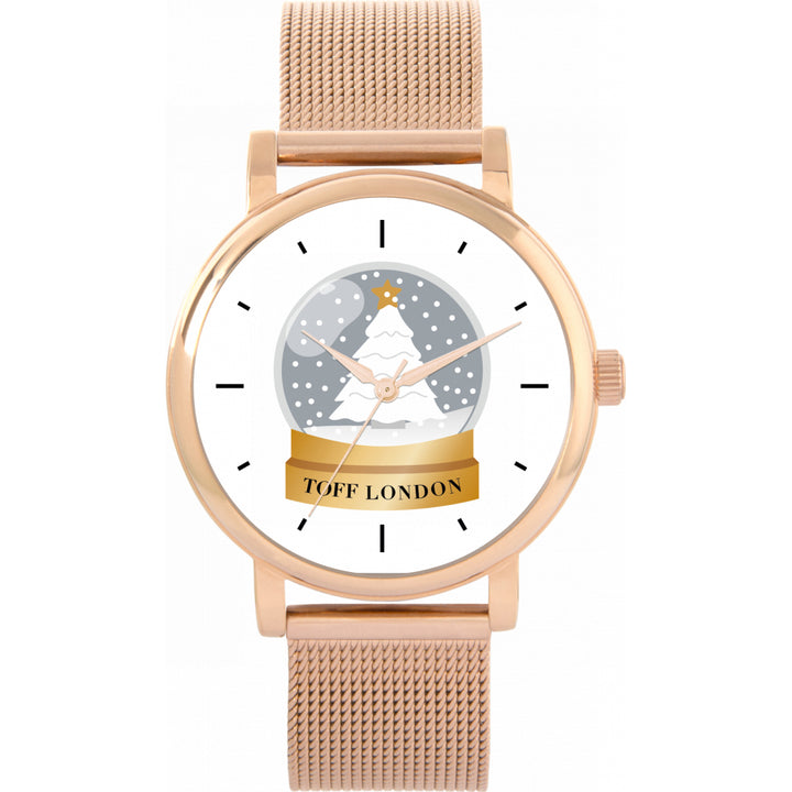 Ladies Christmas Snow Globe Watch