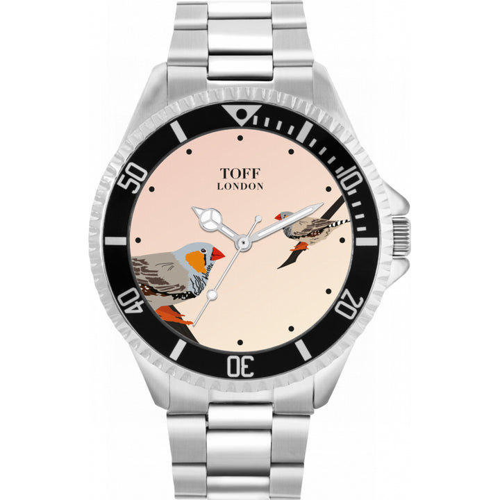Mens Grey Two Finches Bird Watch