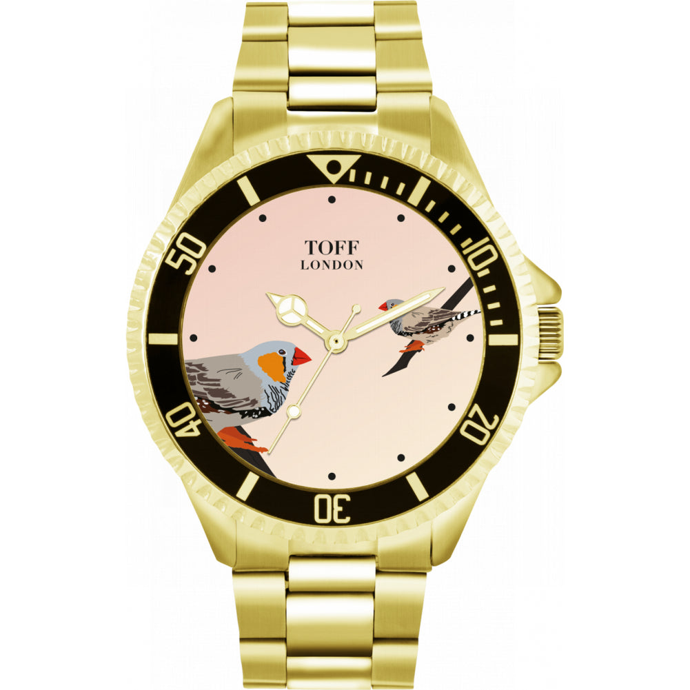 Mens Grey Two Finches Bird Watch
