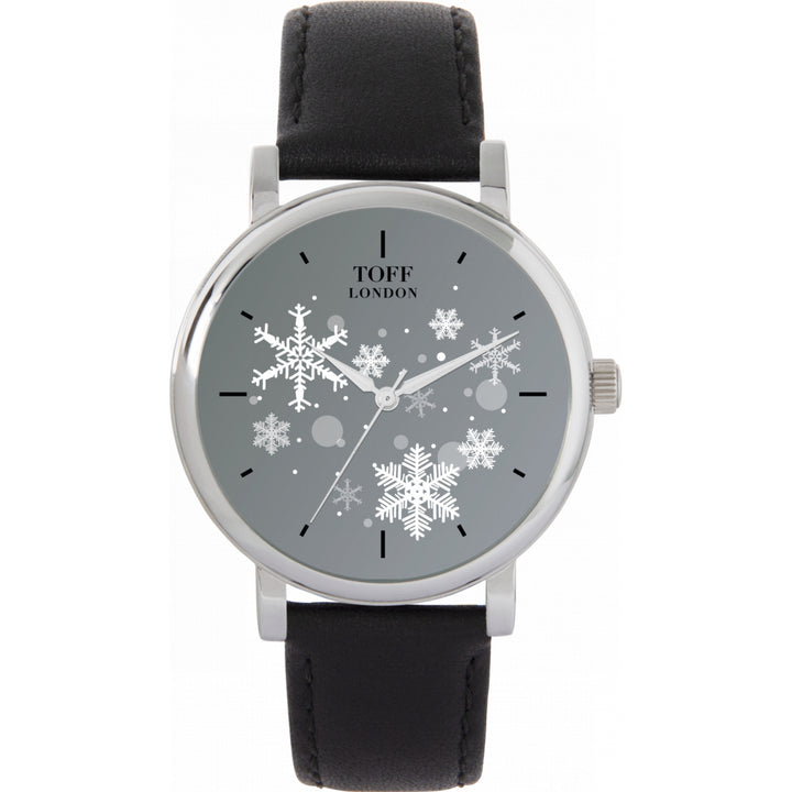 Ladies Christmas Grey Snowflake Watch