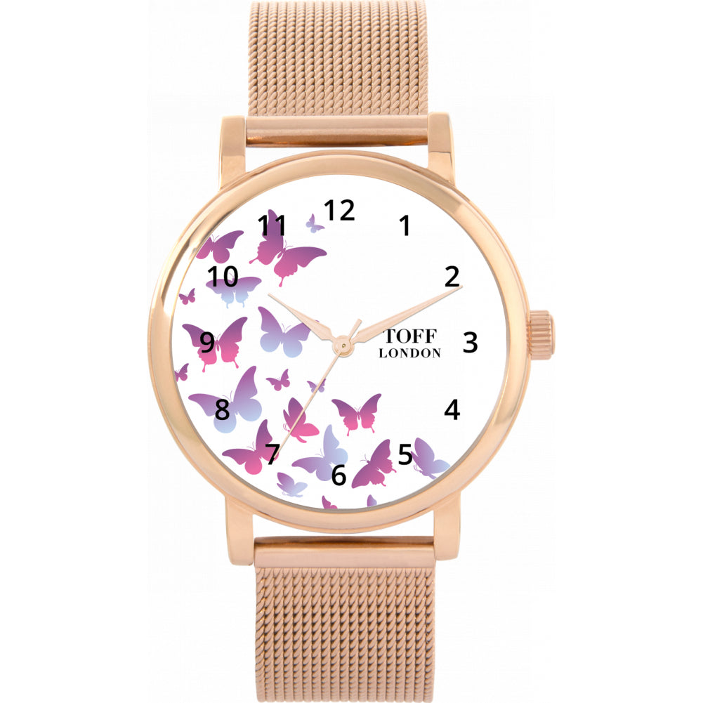 Ladies Purple Butterfly Watch