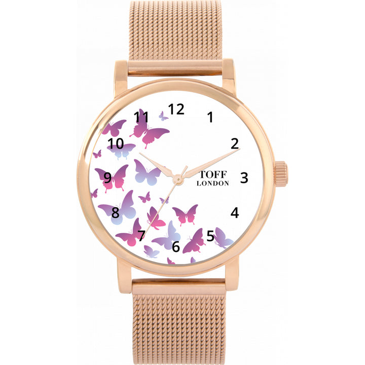 Ladies Purple Butterfly Watch