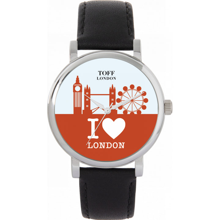Ladies Red London City Skyline Watch