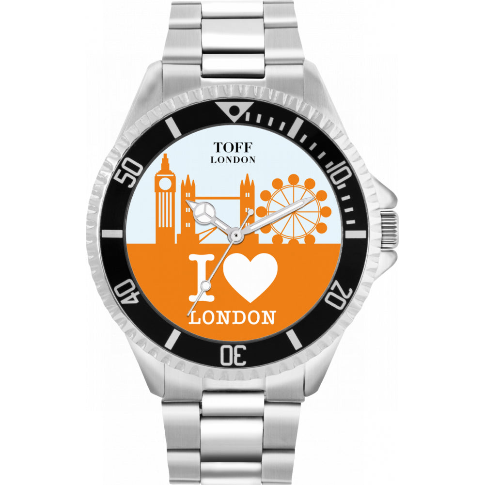 Mens Orange London City Skyline Watch