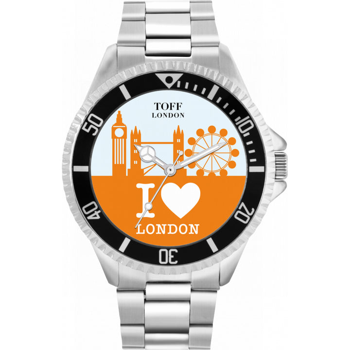 Mens Orange London City Skyline Watch