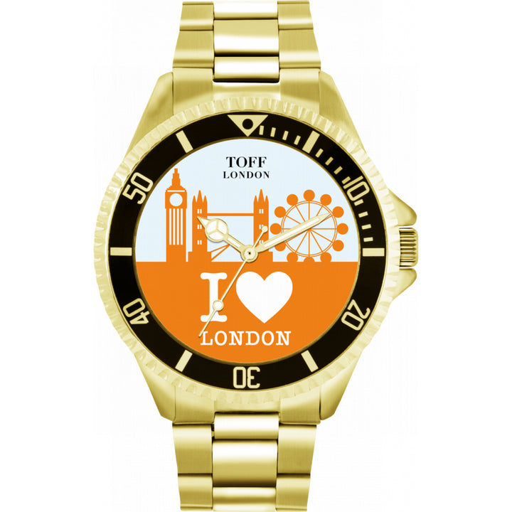 Mens Orange London City Skyline Watch