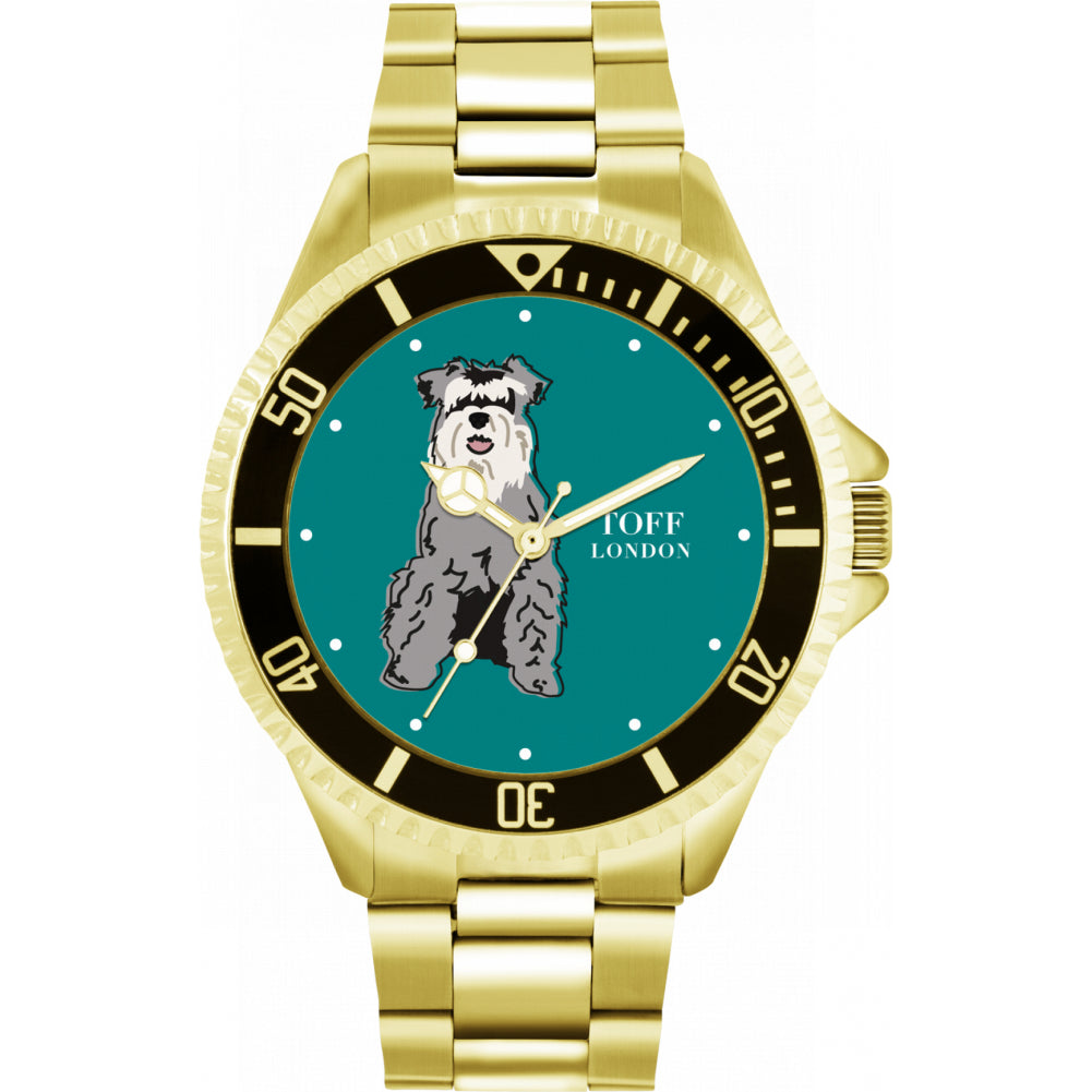 Mens Grey Miniature Schnauzer Dog Watch