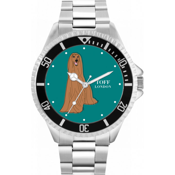 Mens Brown Afghan Hound Dog Watch