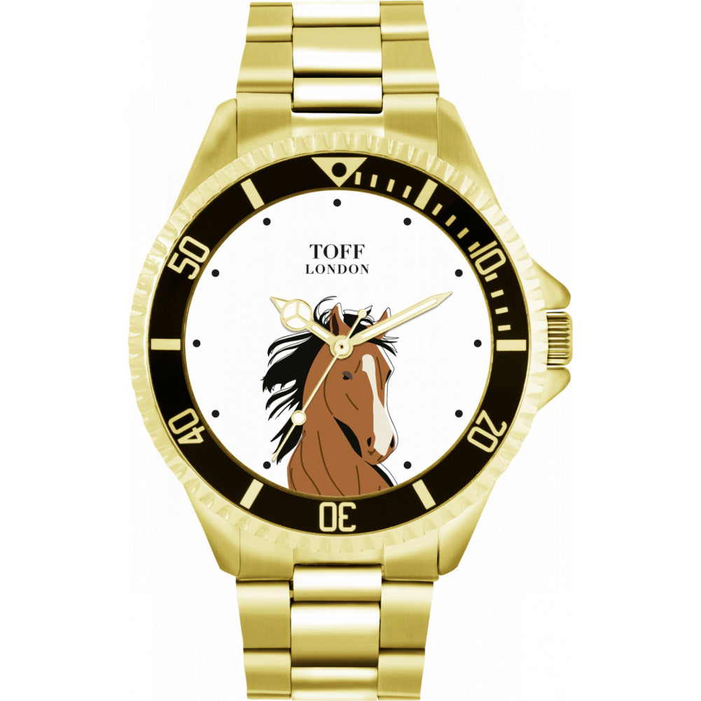 Mens Brown Arabian Horse Head Watch
