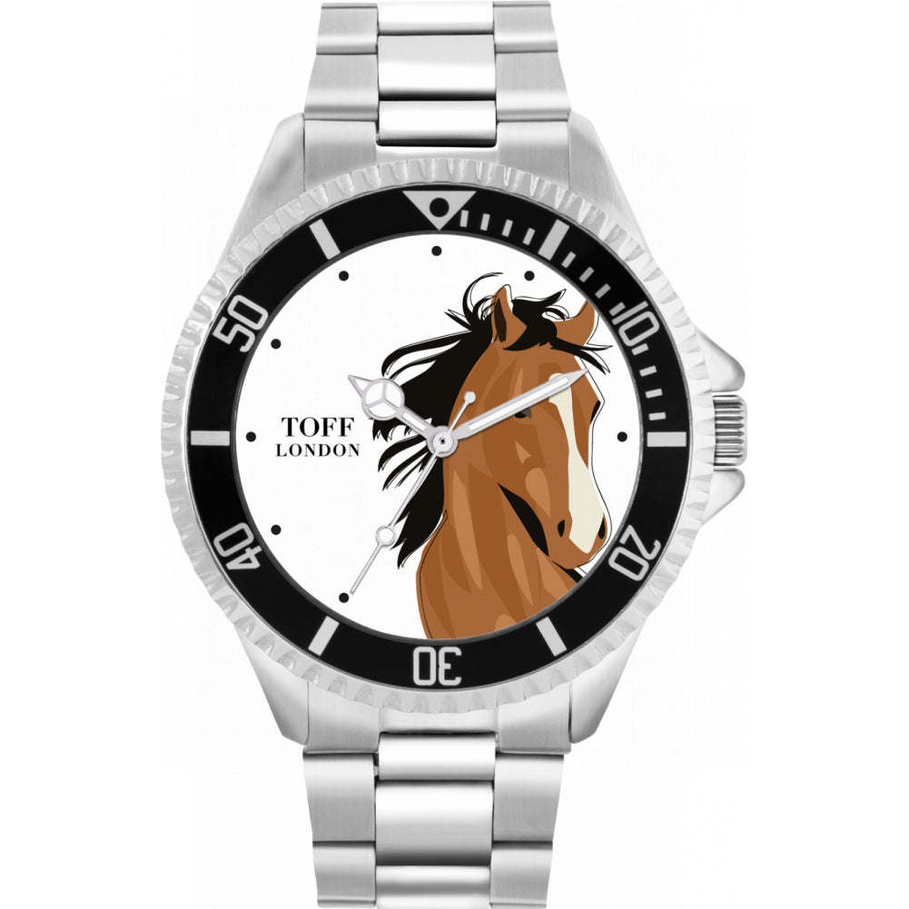 Mens Brown Arabian Horse Watch