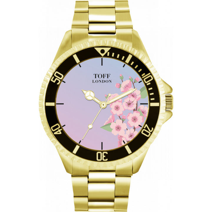 Mens Pink Cherry Blossom Flower Watch