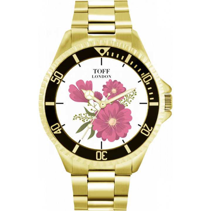 Mens Pink Gerbera Flower Watch
