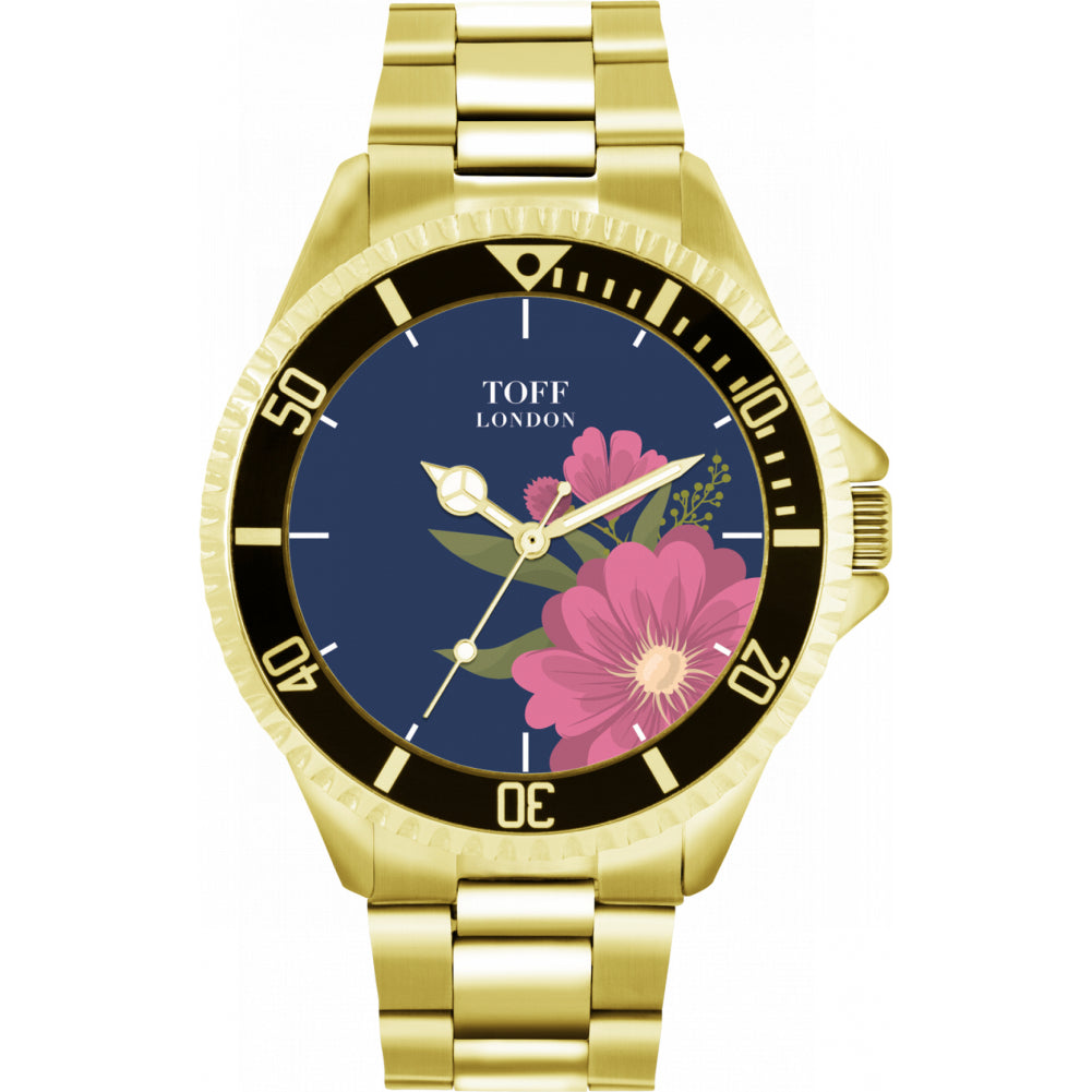 Mens Pink Gerbera Flower Watch