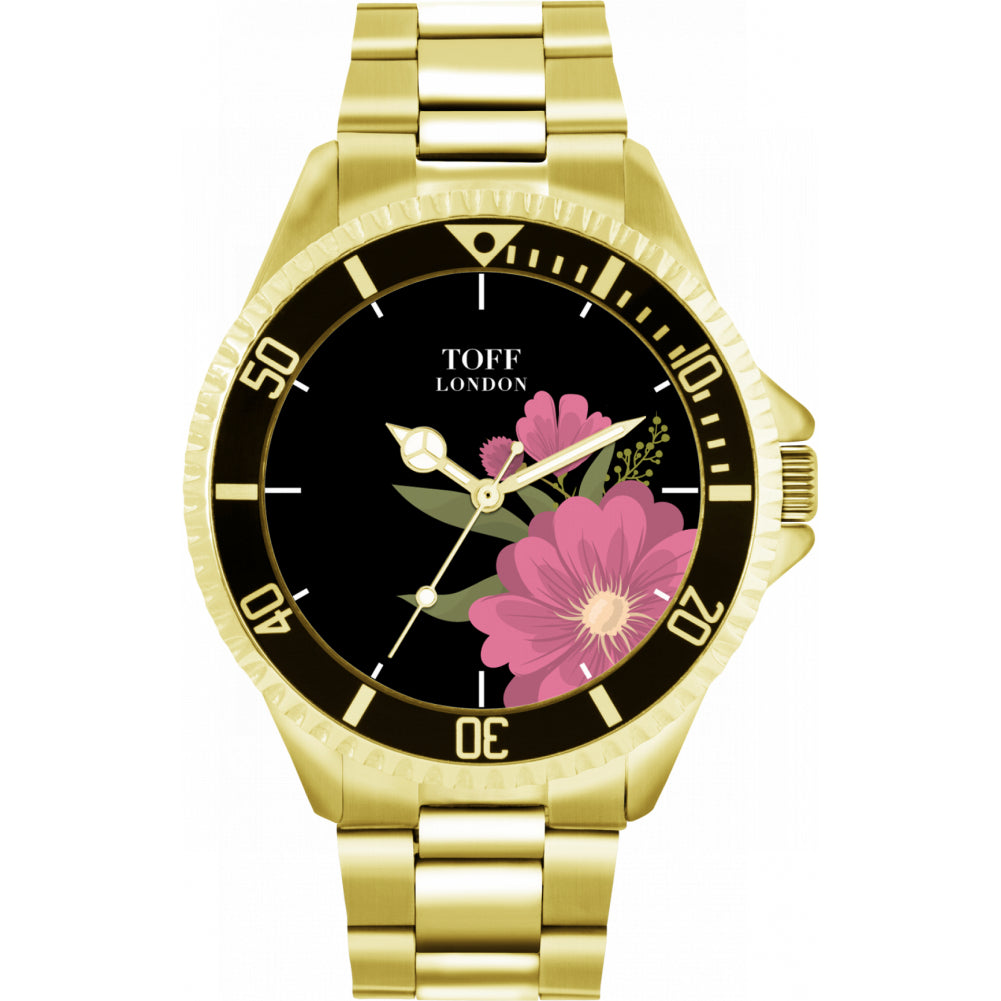 Mens Pink Gerbera Flower Watch