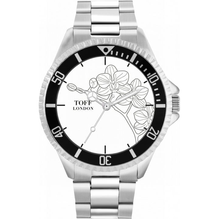 Mens Grey Orchid Flower Watch