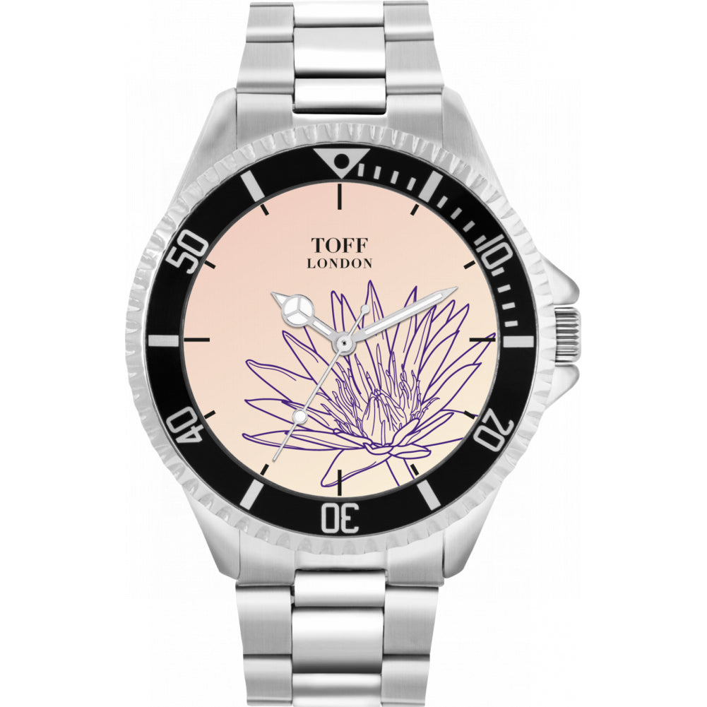 Mens Purple Water Lilies Flower Watch