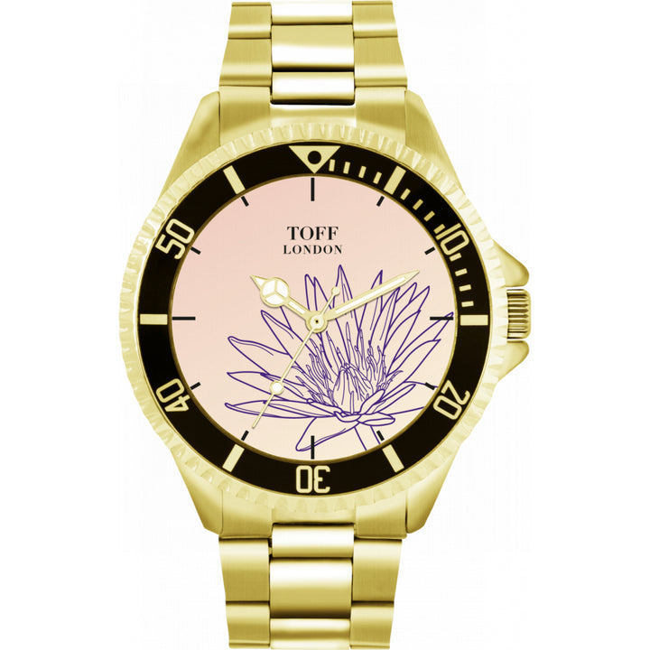 Mens Purple Water Lilies Flower Watch