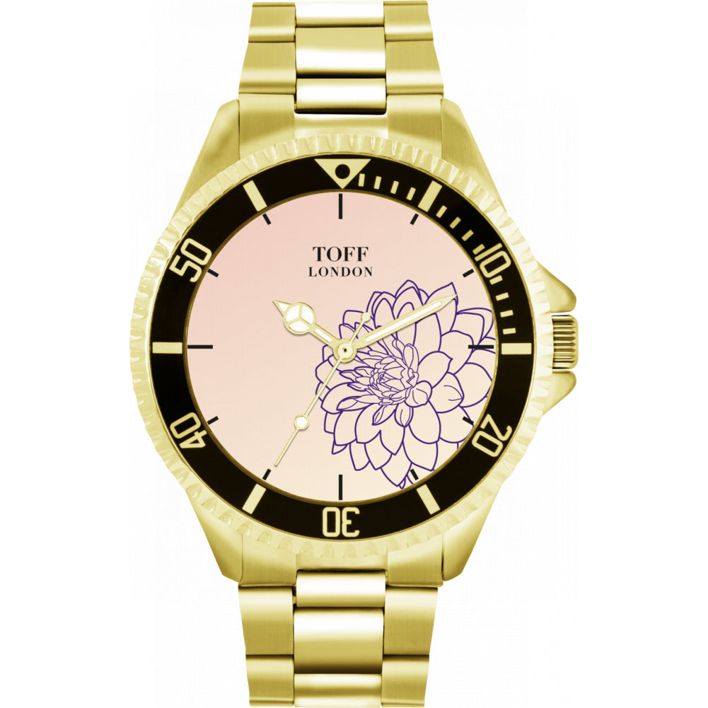 Mens Purple Dahlia Flower Watch