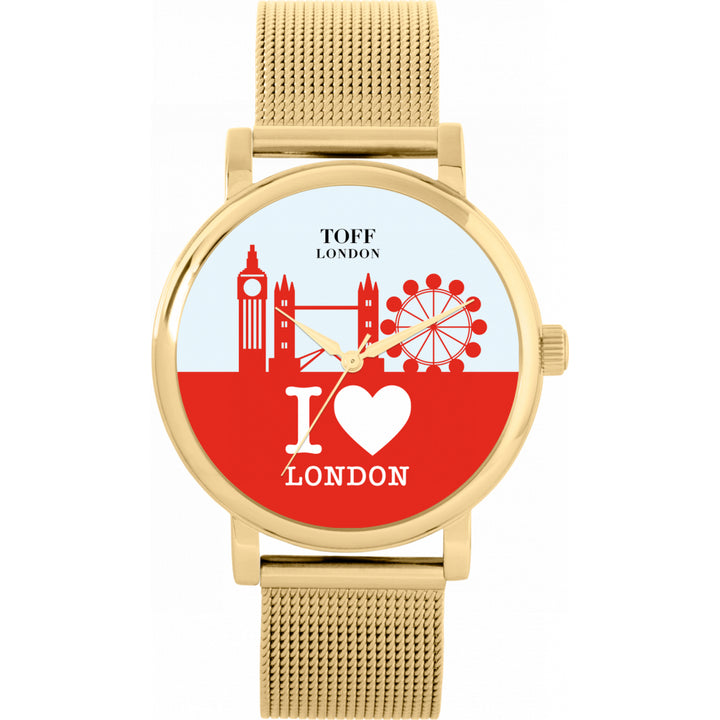 Ladies Red London City Skyline Watch