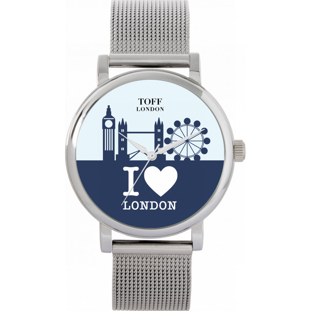 Ladies Navy London City Skyline Watch