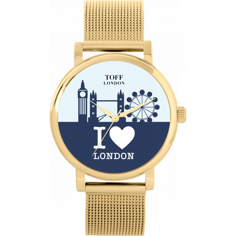 Ladies Navy London City Skyline Watch