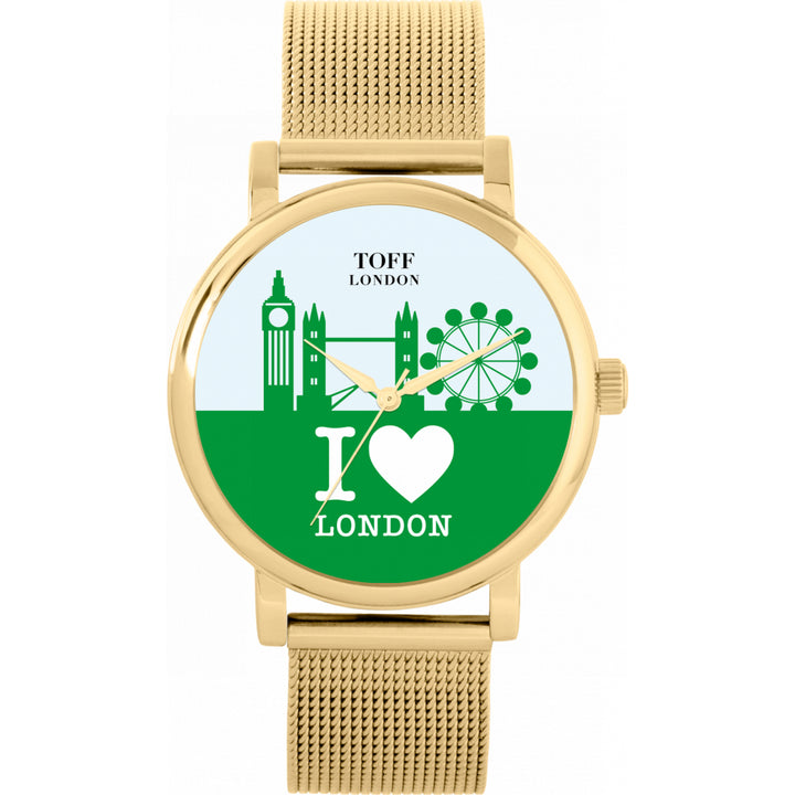 Ladies Green London City Skyline Watch
