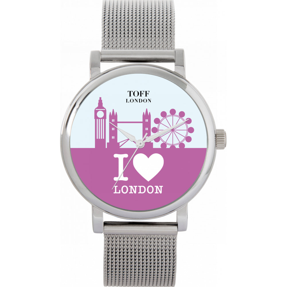 Ladies Purple London City Skyline Watch