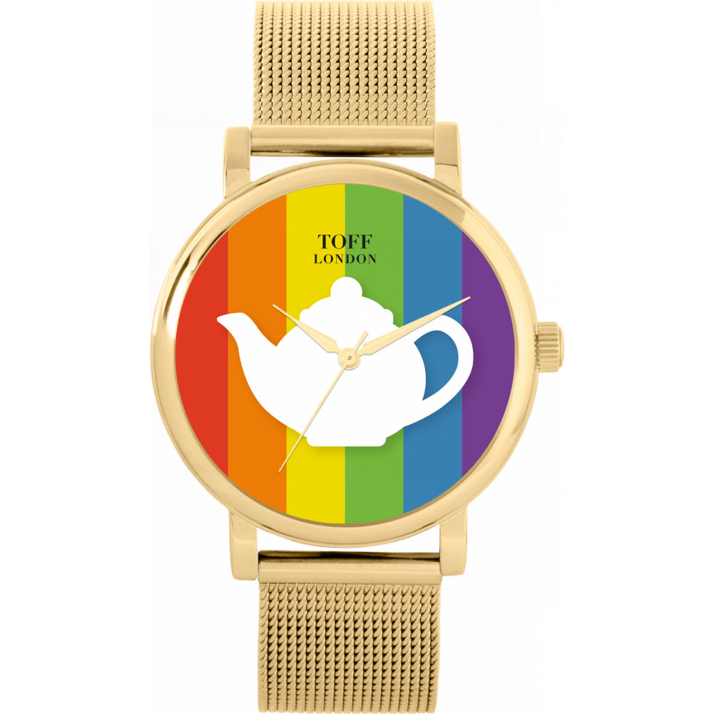Ladies Mulitcolour White Teapot Watch