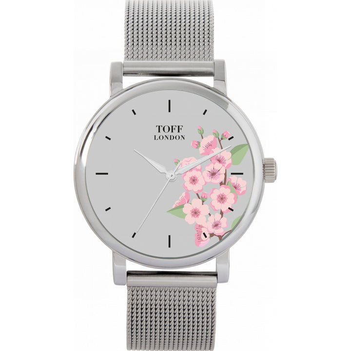 Ladies Pink Cherry Blossom Flower Watch