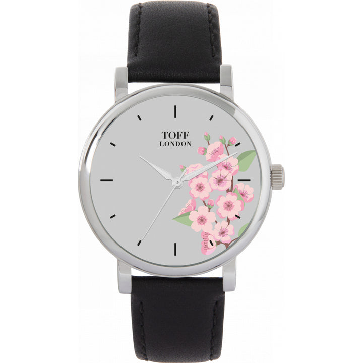 Ladies Pink Cherry Blossom Flower Watch