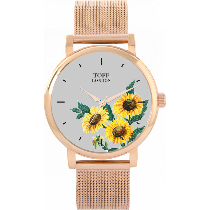 Ladies Yellow Sunflower Flower Watch