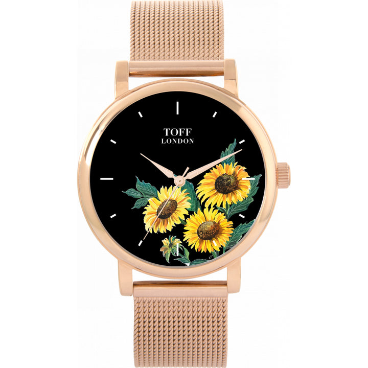 Ladies Yellow Sunflower Flower Watch